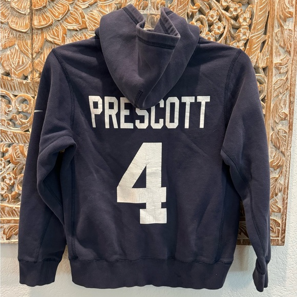NFL Dallas Cowboys Football Hoodie, Navy Blue, Prescott #4- size Boys M (8-10) - Picture 2 of 6